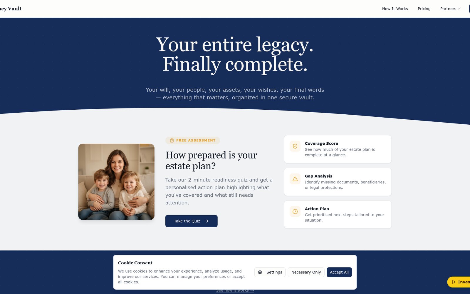 MyLegacyVault — Legacy planning — Atrendia Labs v1 screenshot