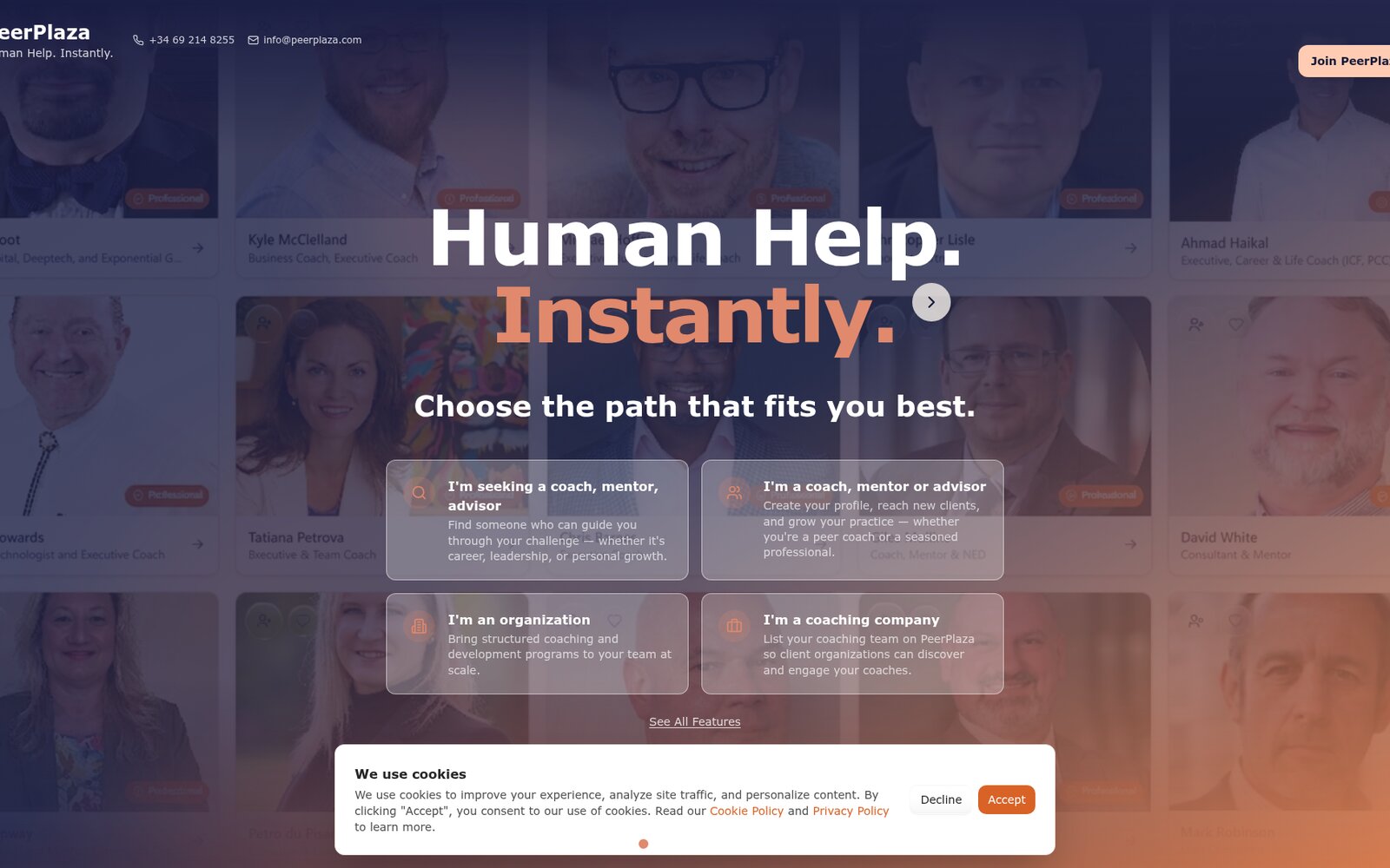PeerPlaza — Coaching marketplace — Atrendia Labs v1 screenshot